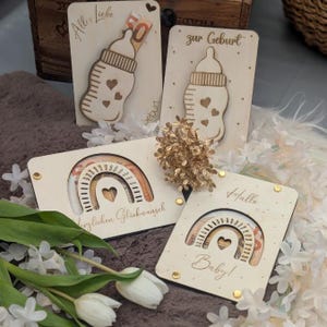 Paquete de regalo de dinero de nacimiento con archivo láser SVG para dinero, 4 diseños, tarjetas de vales con flores secas de Hello Baby, archivo SVG