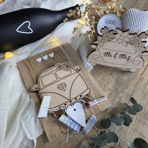 Fichier laser SVG Bulli Bus pour fleurs ou boîte cadeau d'argent cadeau de mariage envie de voyager lune de miel Fichier SVG 3 mm 4 mm
