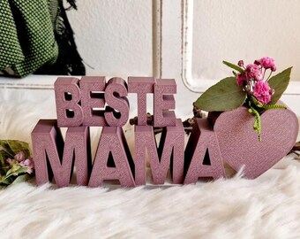 STL 3D print file lettering "Best Mom" Mother's Day 3D print file