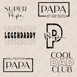 SVG Laser Datei Gravur Papa Legendaddy Vater Vatertag Super Papa Cool Dad Club Laserdatei Plotterdatei