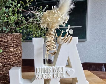 Archivo de impresión 3D STL para letras de boda con la frase "SÍ", regalo en efectivo para tubos de ensayo, espacio para regalo en efectivo, archivo 3D para cumplir deseos.