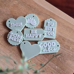 STL 3D printing file gift tag 12 tags pendant gift idea mini including blanks 3D printing file