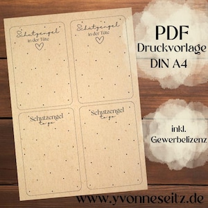 PRINT DRUCKVORLAGE PDF Verpackung Kleinigkeiten Geschenkkarte 2Designs Schutzengel to go Schutzengel in der Tüte Printable zum ausdrucken