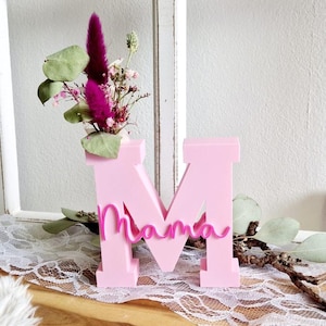 STL 3D Druck Datei Muttertag Buchstabe Statement Aufsteller M Mama 2er Set mit öffnung für Reagenzglas 3D-Datei