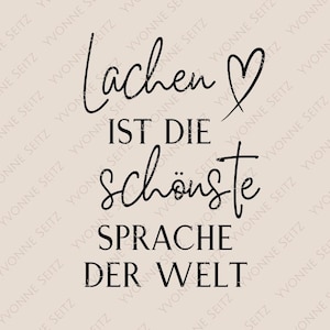SVG Laser Datei Gravur Lachen ist die schönste Sprache der Welt Laserdatei Plotterdatei