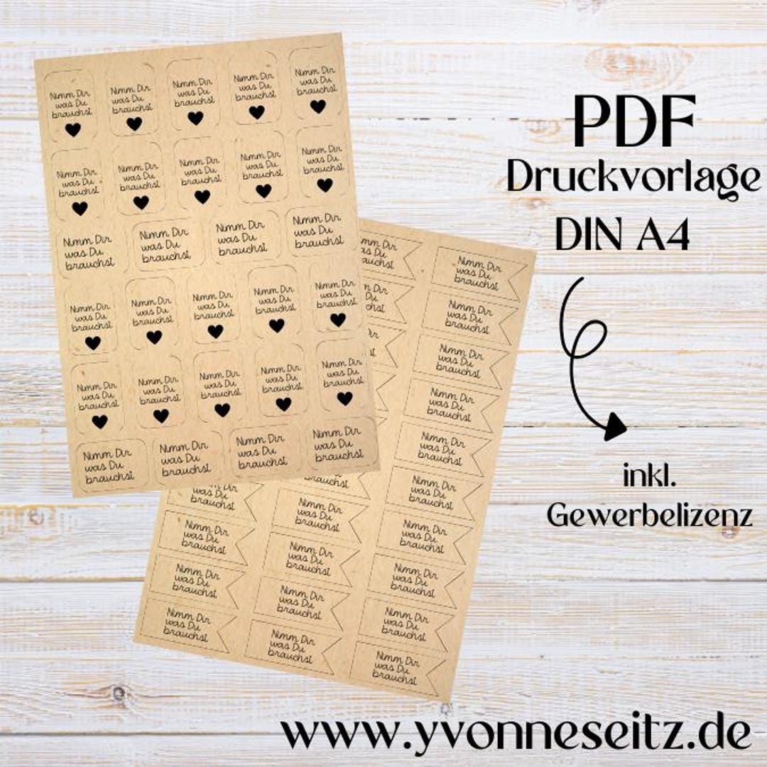PRINT Print Template PDF Gift Tag 2 Pages Take What You Need Tags ...