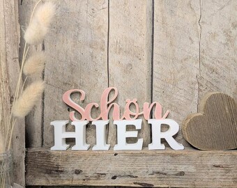 STL 3D print file, set of 3 lettering statements "Beautiful here", 3D print file for home, gift idea, interior, wall decoration and display stand
