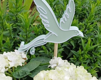 STL 3D print file garden stake bird birds plants home decor outdoor decoration bed stake plant stake for 8 mm & 10 mm bamboo rods