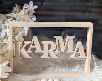 Archivo de impresión 3D STL para letrero con la declaración "KARMA" Archivo de impresión 3D