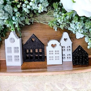 STL 3D printing file set of houses, house cottages to stand, scalable 3D printing file