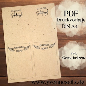 PRINT PRINT TEMPLATE PDF Packaging Small Items Gift Card 2 Designs Guardian Angel Printable to print