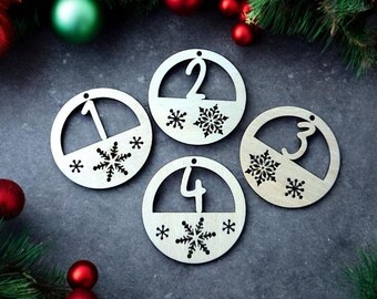 4 Designs SVG Laser File Advent Wreath Numbers Advent 1234 Advent Wreath Laser File Christmas File Gift Idea Christmas SVG File