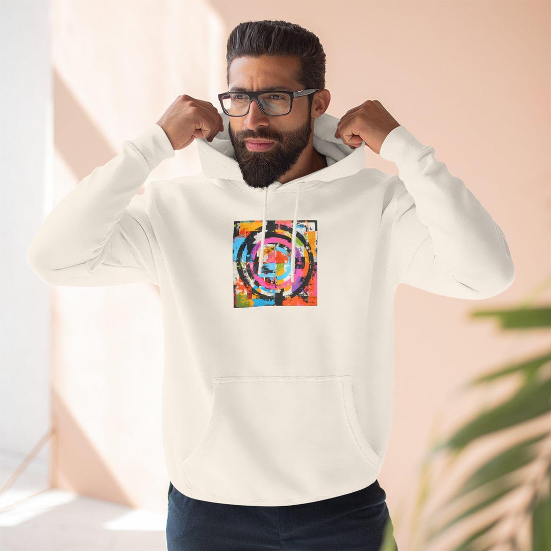 Colorful Abstract Art Fleece Hoodie: Cozy Graphic Sweatshirt - Etsy