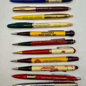Collection of 11 advertising pens/penciled vintage gas and oil Mobil oil Pegasus