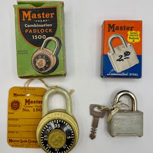 set of 2 Master brand padlocks with original boxes