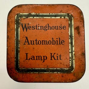 Vintage Westinghouse automobile lamp kit tin