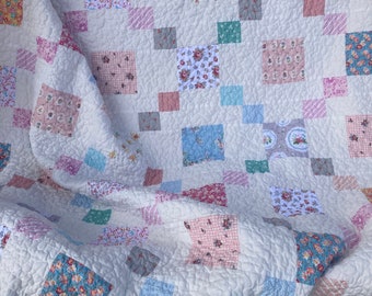 WEEKLY SALE - Pastel Floral Twin Quilt