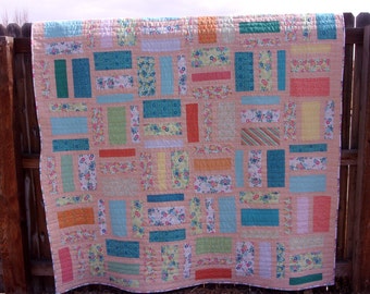 Full Double Quilt - Modern Rectangles - Somer's Garden