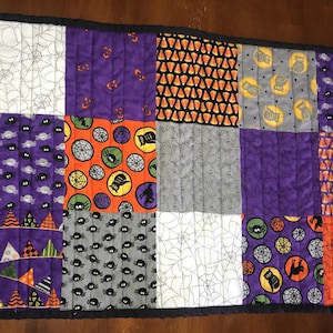 Halloween Table Runner = Quilted Cotton - Patchwork