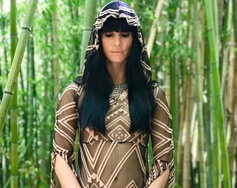 NEW: The Tribal Queen Tunic Dress with Hood by Opal Moon Designs (size S-XXL)