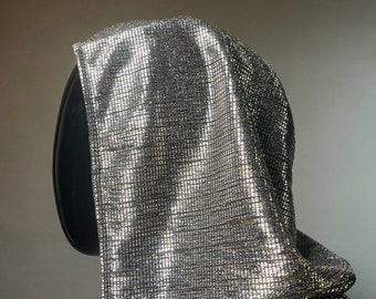 The Cowl Hood in Metallic Silver and Gold Mesh by Opal Moon Designs (Unisex/ One Size)
