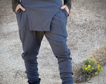 FINAL SALE Last Sizes: Men's "Rogue" Harem Styled Apron Pants in Soft Knit by Opal Moon Designs (Size S-M)