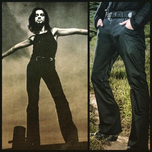 FINAL SALE: The Men's Gahan Sateen Rivet Pants in Super Sheen Black by Opal Moon Designs Last Sizes 30 & 38 Waist image 5