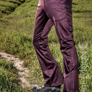 FINAL SALE: The Men's Gahan Sateen Rivet Pants in Super Sheen Black by Opal Moon Designs Last Sizes 30 & 38 Waist image 4