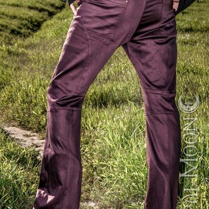 FINAL SALE: The Men's Gahan Sateen Rivet Pants in Super Sheen Black by Opal Moon Designs Last Sizes 30 & 38 Waist image 3