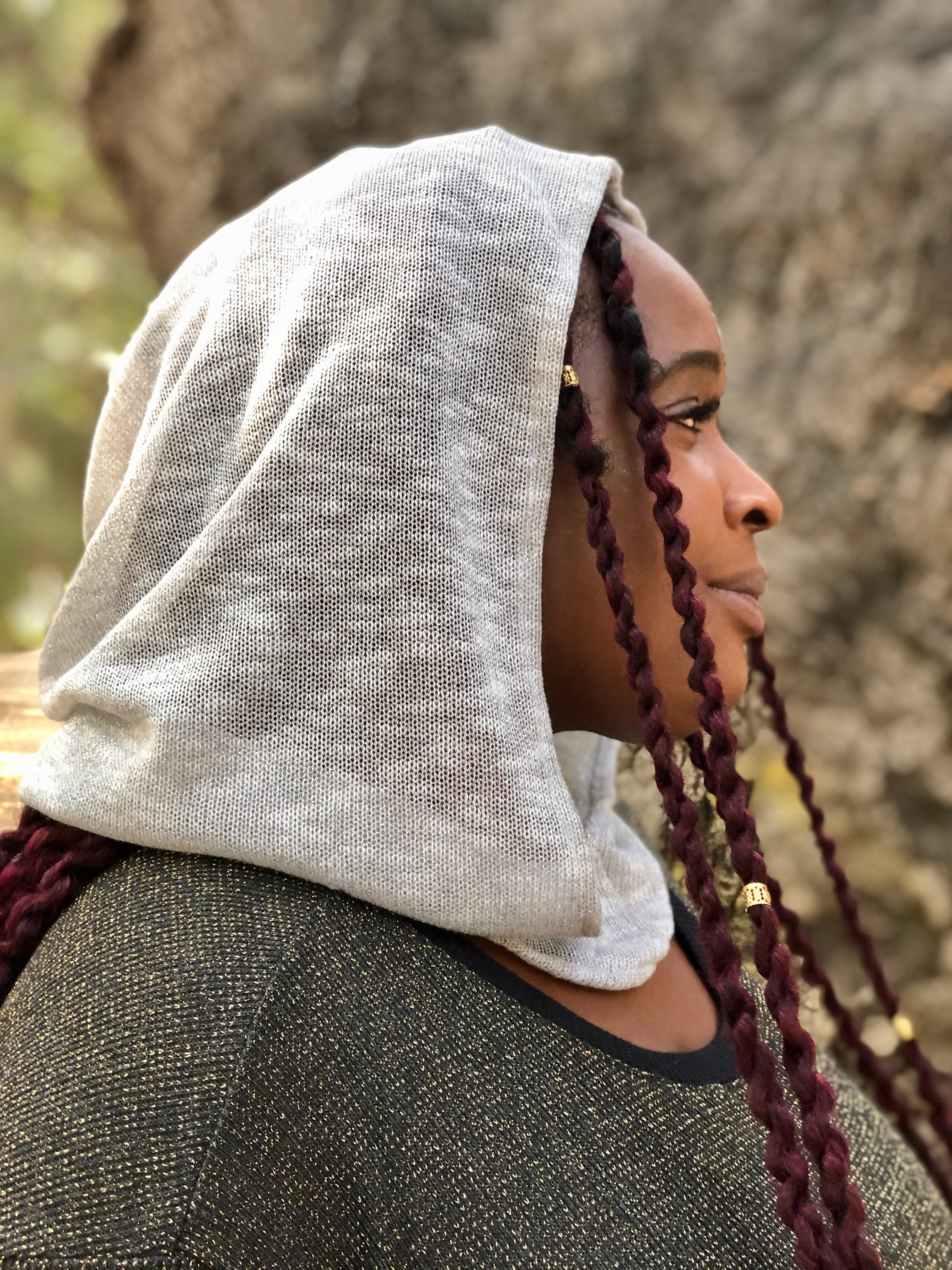 NEW: The Lightweight Cowl Hood Set in Metallic Silver/White | Etsy