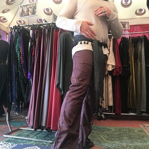 FINAL SALE: The Men's Gahan Sateen Rivet Pants in Super Sheen Black by Opal Moon Designs Last Sizes 30 & 38 Waist image 8