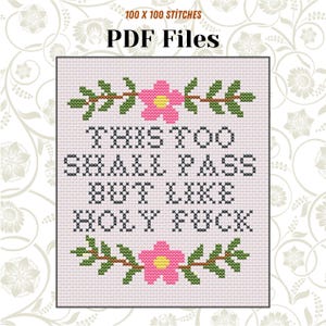 Funny Cross Stitch Pattern: Subversive Embroidery Design (PDF Pattern, Digital Download