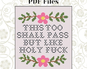 Funny Cross Stitch Pattern: Subversive Embroidery Design (PDF Pattern, Digital Download