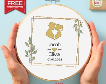 Custom Wedding Cross Stitch Pattern: Personalized Keepsake (Digital Download)