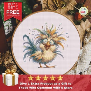 Funny Bird Cross Stitch Pattern PDF, Whimsical Birds On A Wire Design, Cute And Quirky Embroidery Chart For Modern Stitchers