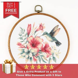 Winter Songbird Cross Stitch Pattern: Cottagecore Floral Embroidery (PDF)