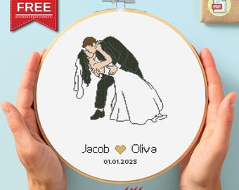 Custom Wedding Cross Stitch Pattern: Personalized Keepsake (Digital Download)