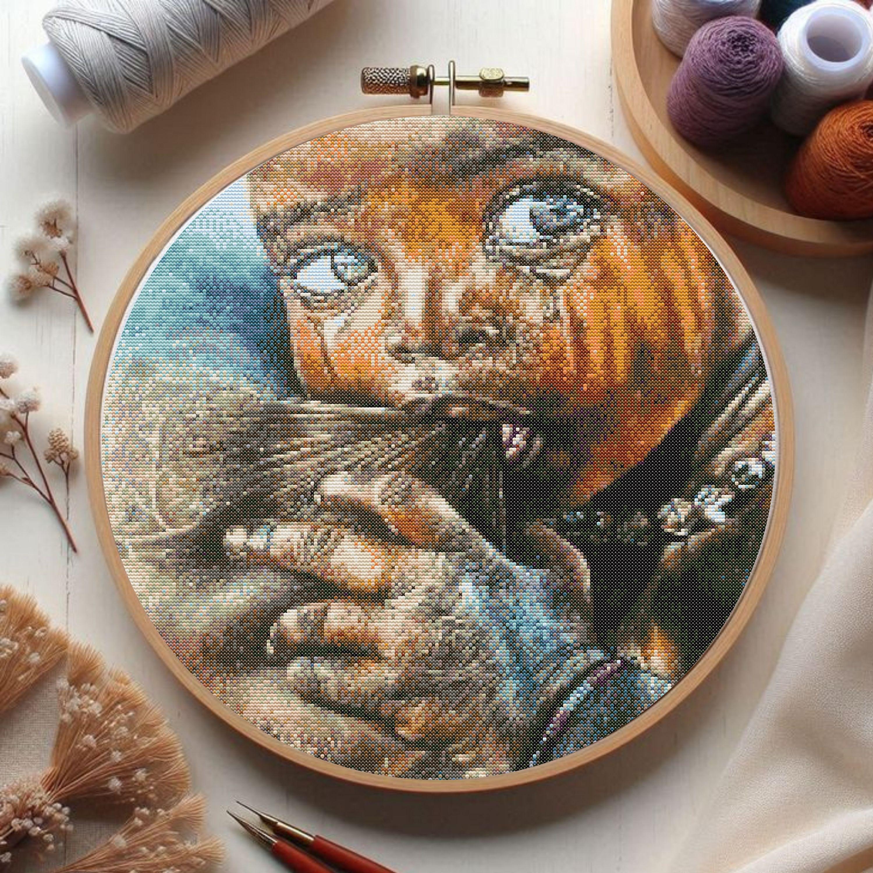 Crying Child Cross Stitch Pattern, Emotional Portrait Embroidery Design ...