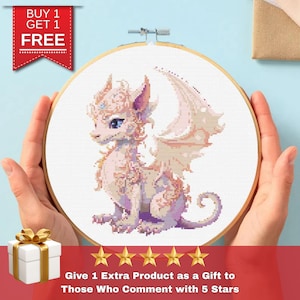 Dragon Cross Stitch Pattern: Mystical Fire-Breathing Creature (PDF Pattern)