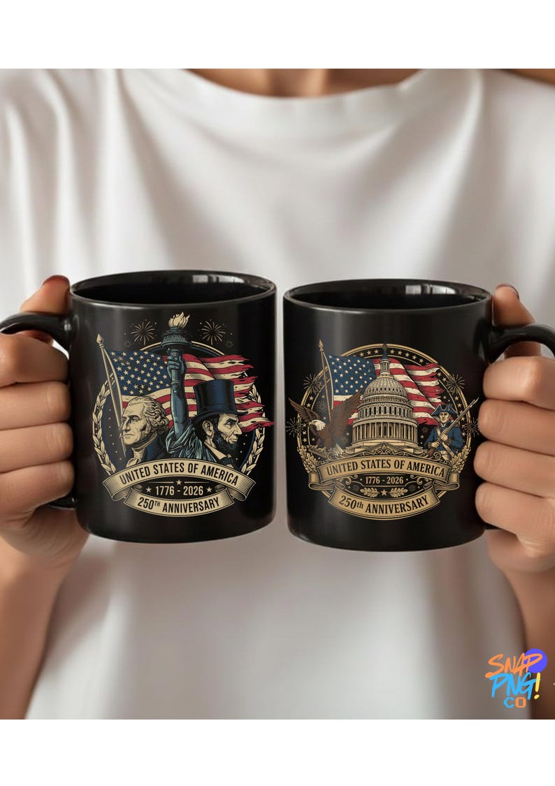 Patriotiska USA 250-årsjubileum PNG-paket – Kapitolium, Frihetsklocka, Frihetsgudinnan, Örn bild 10