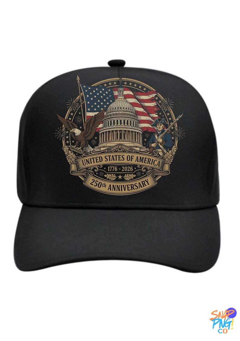 Patriotiska USA 250-årsjubileum PNG-paket – Kapitolium, Frihetsklocka, Frihetsgudinnan, Örn bild 9