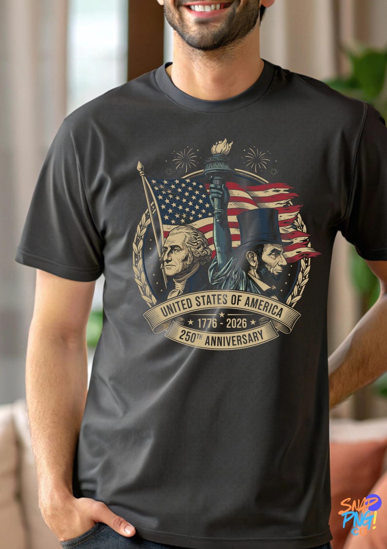 Patriotiska USA 250-årsjubileum PNG-paket – Kapitolium, Frihetsklocka, Frihetsgudinnan, Örn bild 5