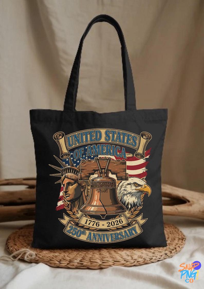 Patriotiska USA 250-årsjubileum PNG-paket – Kapitolium, Frihetsklocka, Frihetsgudinnan, Örn bild 4