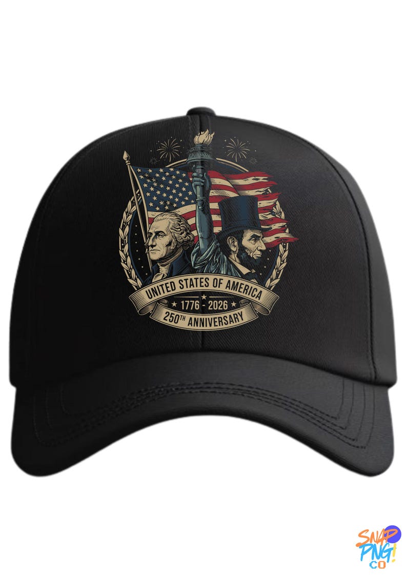 Patriotiska USA 250-årsjubileum PNG-paket – Kapitolium, Frihetsklocka, Frihetsgudinnan, Örn bild 8