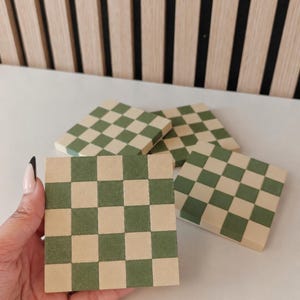 Ensemble de sous-verres à carreaux | Sous-verres à carreaux de couleur personnalisée | Décoration intérieure rétro