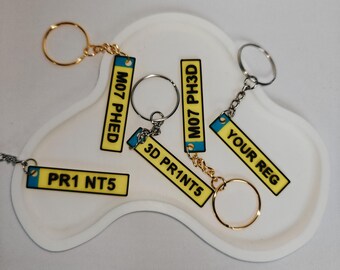 Personalised Number Plate Keyring | Custom Car Reg Plate | Gift for Him or Her