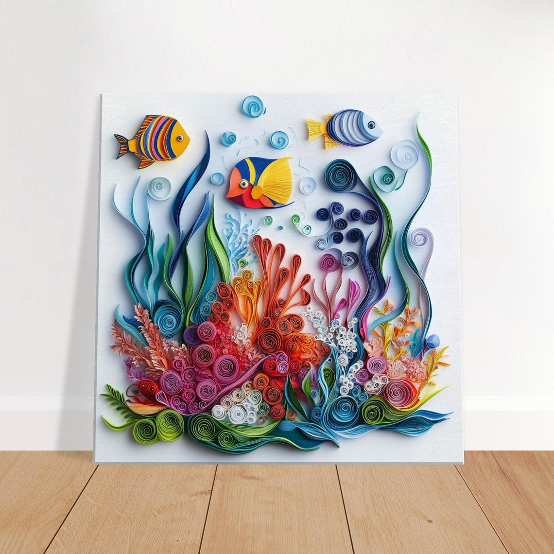Colorful Fish in Coral Reef, Paper Quilling Artwork of Tropical Fish ...