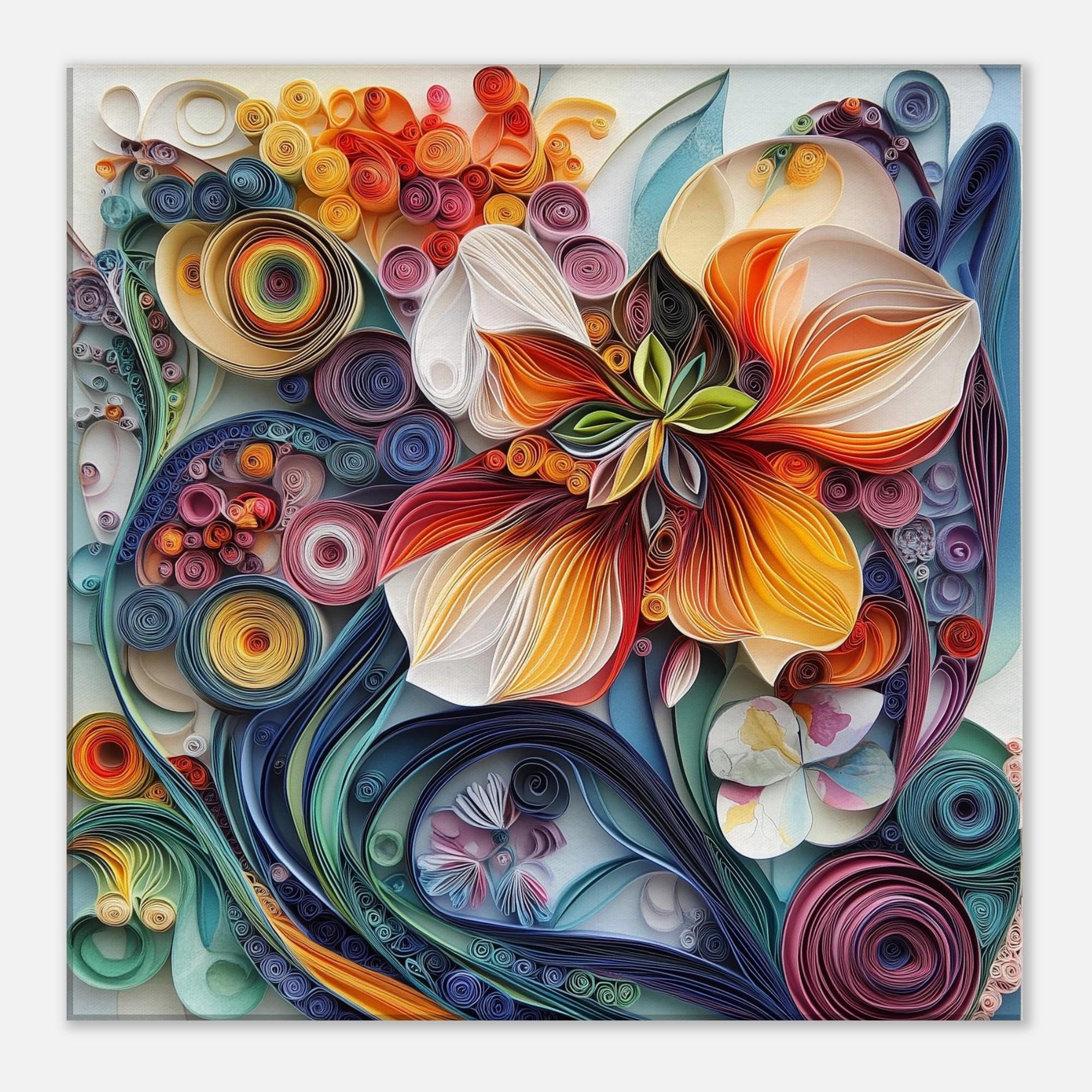 Floral Burst, Paper Quilling Artwork of Abstract Flowers, Quilled Paper ...