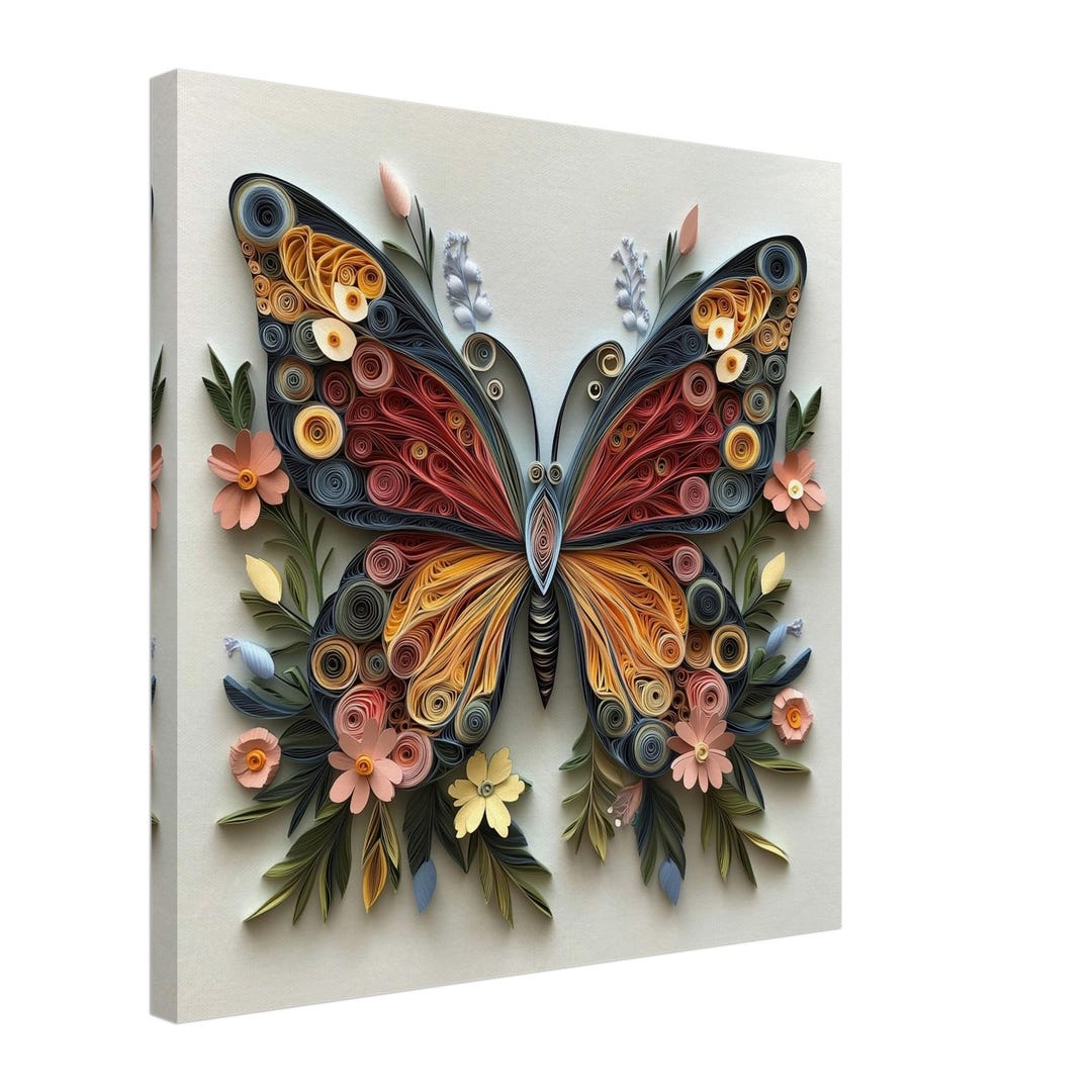 Vibrant Butterfly, Paper Quilling Artwork of a Colorful Butterfly With ...