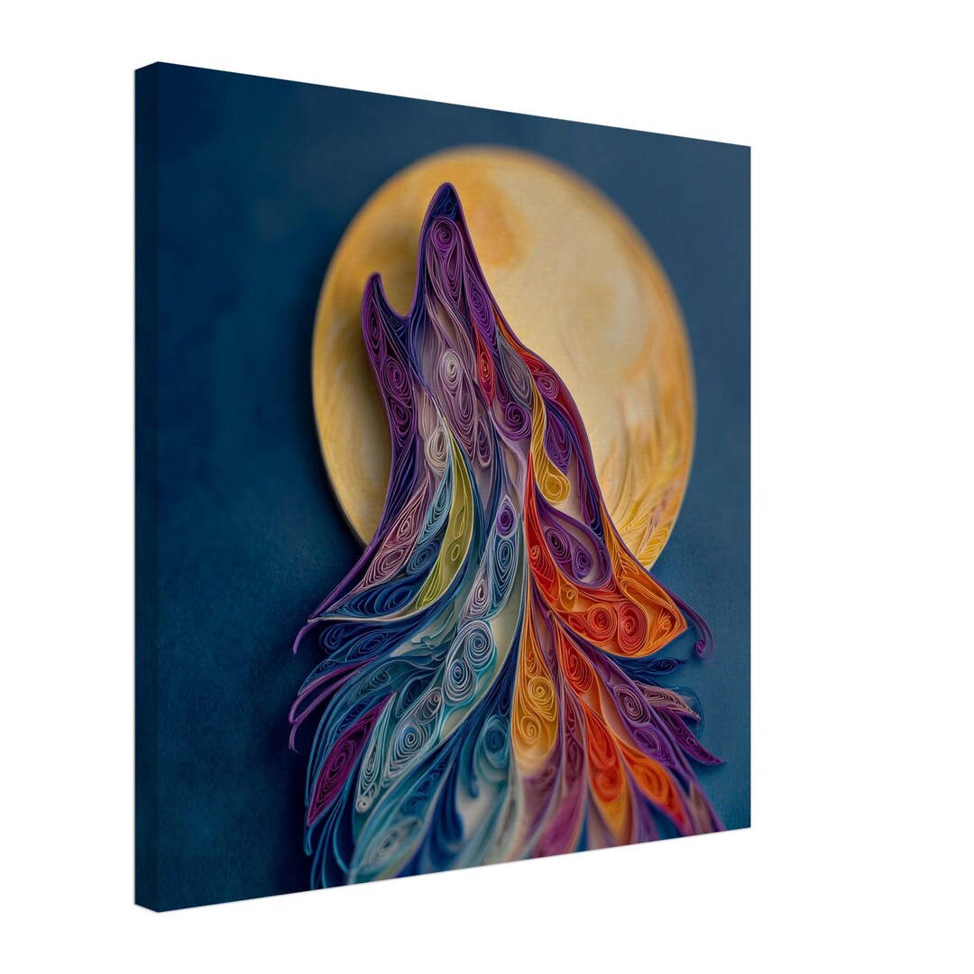 Nocturne Howl, Paper Quilling Artwork of a Wolf, Quilled Paper Design ...